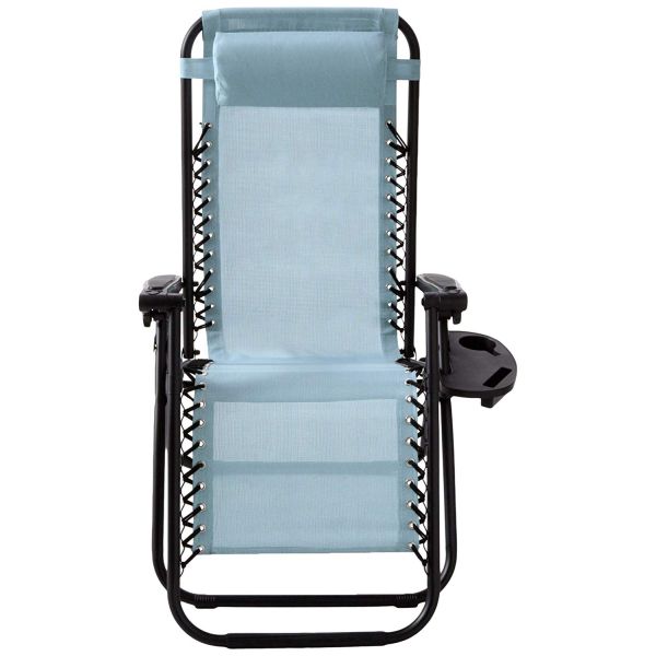 Anti-Gravity Light Blue Patio Chair With Removable Cupholder - Image 4