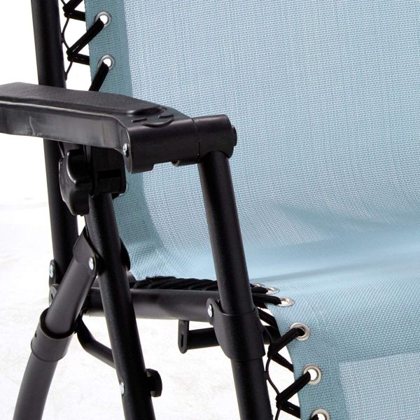 Anti-Gravity Light Blue Patio Chair With Removable Cupholder - Image 5