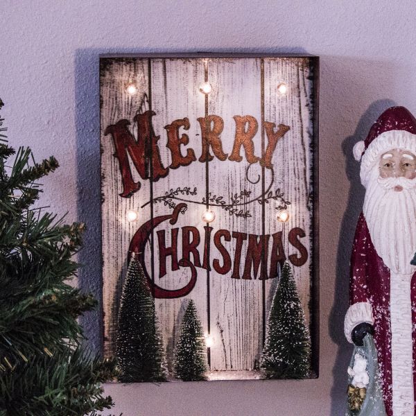 Merry Christmas Holiday Sign With LED Light - Image 3
