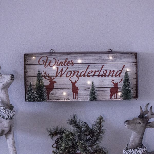 Winter Wonderland Holiday Sign With LED Light - Image 3