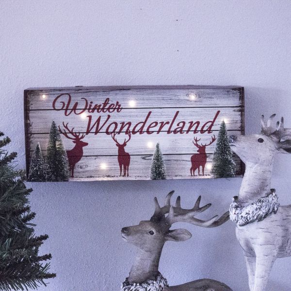 Winter Wonderland Holiday Sign With LED Light - Image 4