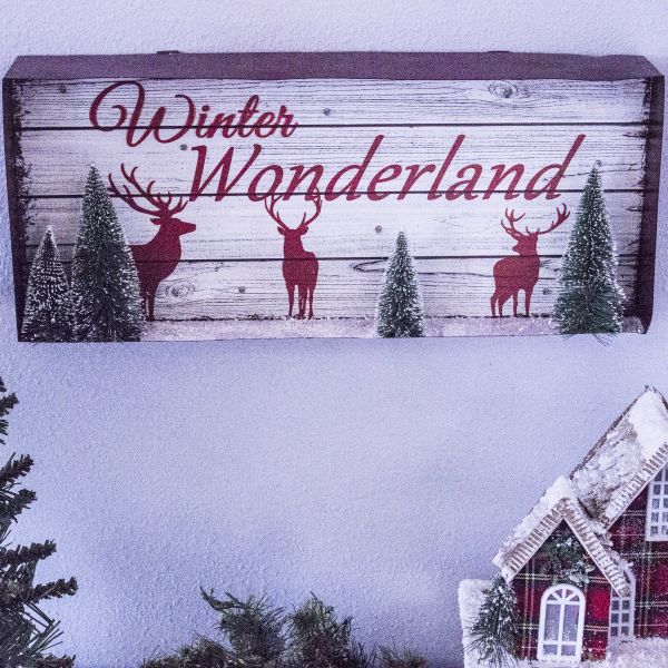 Winter Wonderland Holiday Sign With LED Light - Image 5