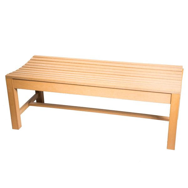 Faux Wood Backless Composite Outdoor Bench - Image 2